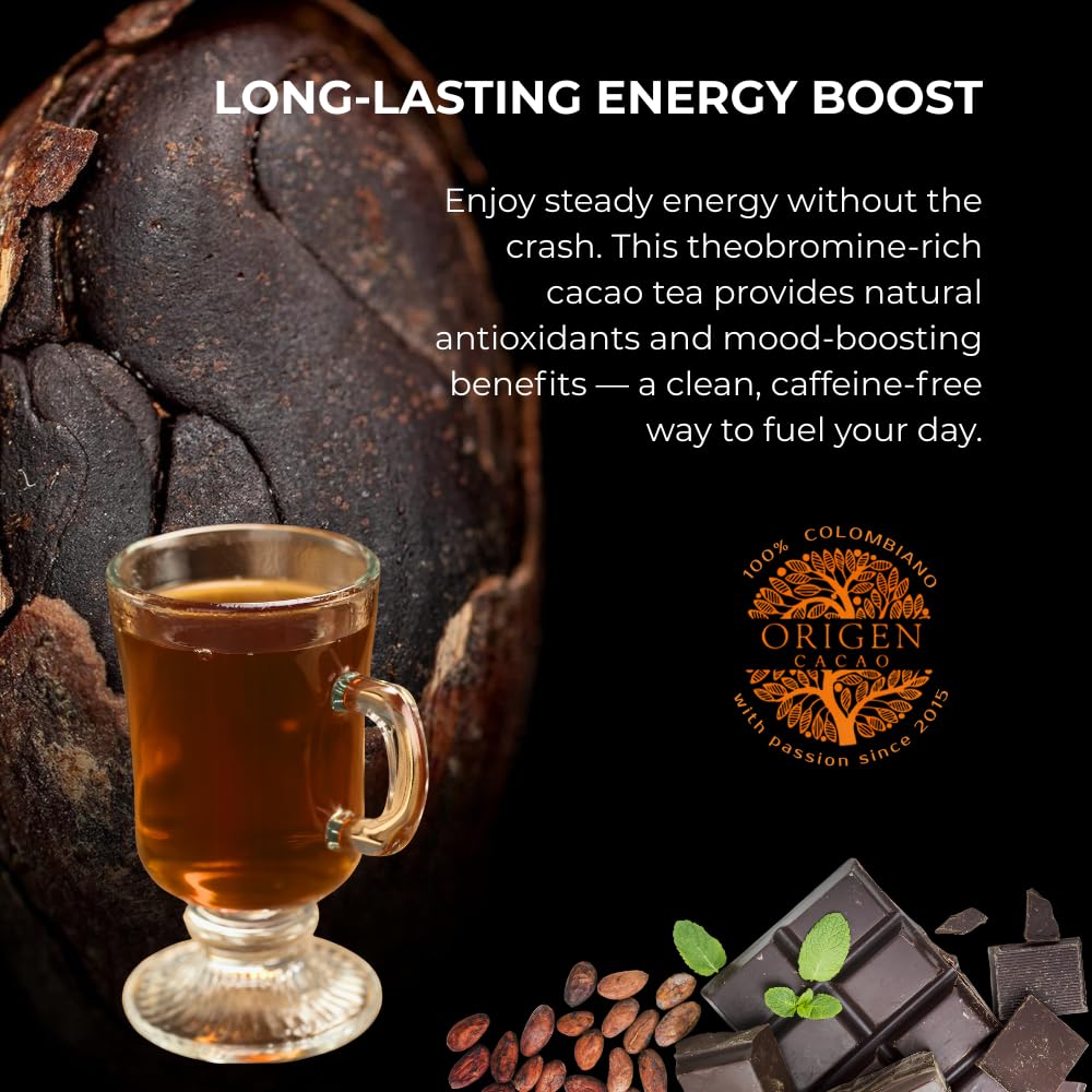 Origen Cacao 8 oz bag next to a ruler to show package size and serving quantity