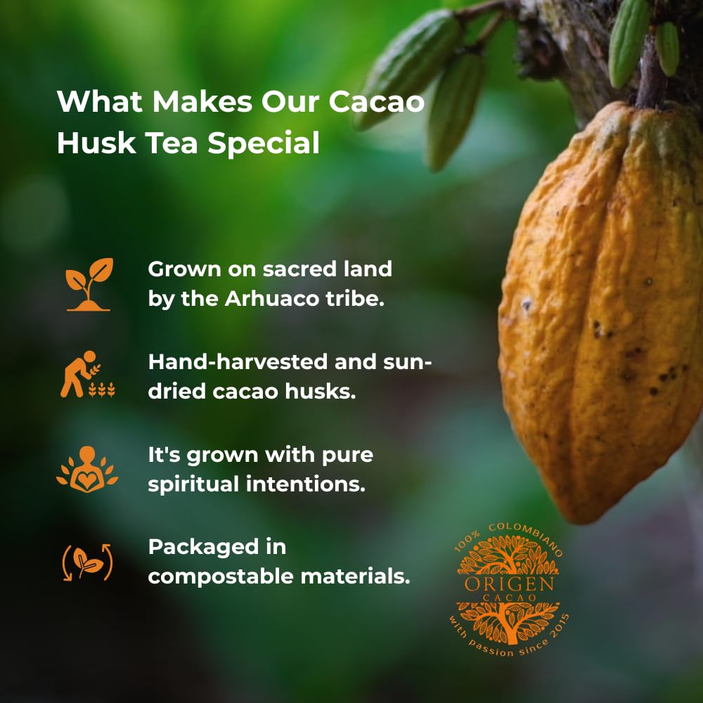 Origen Cacao brewed cup top view with chocolate aroma, showcasing comforting beverage