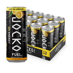Origin Jocko GO front can showing iced tea lemonade flavor and clear benefits