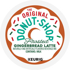 Brewed Frosted Gingerbread latte in an 8 oz cup, The Original Donut Shop rich creamy texture