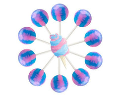Original Gourmet front packaging showing 10-count cotton candy lollipops and clear branding