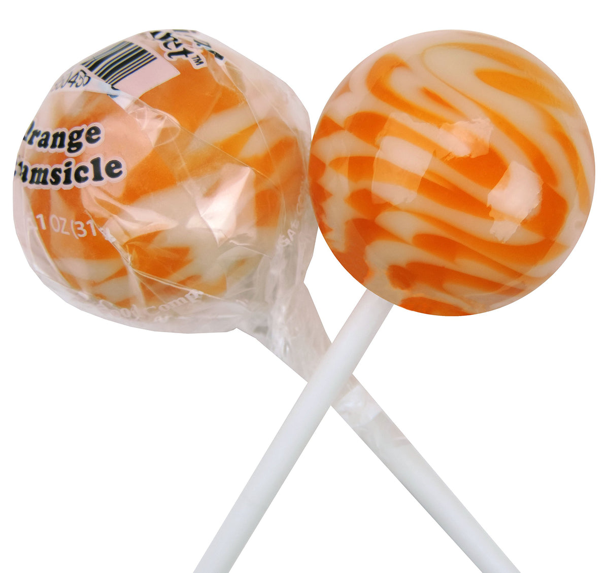 Original Gourmet front packaging showing 30-count creamsicle lollipops and clarity of branding