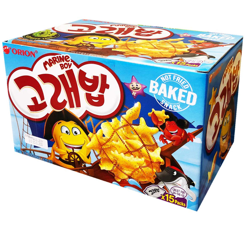 ORION front-view of Marine Boy sharing box showing packaging and sea creature illustrations, great for gifting