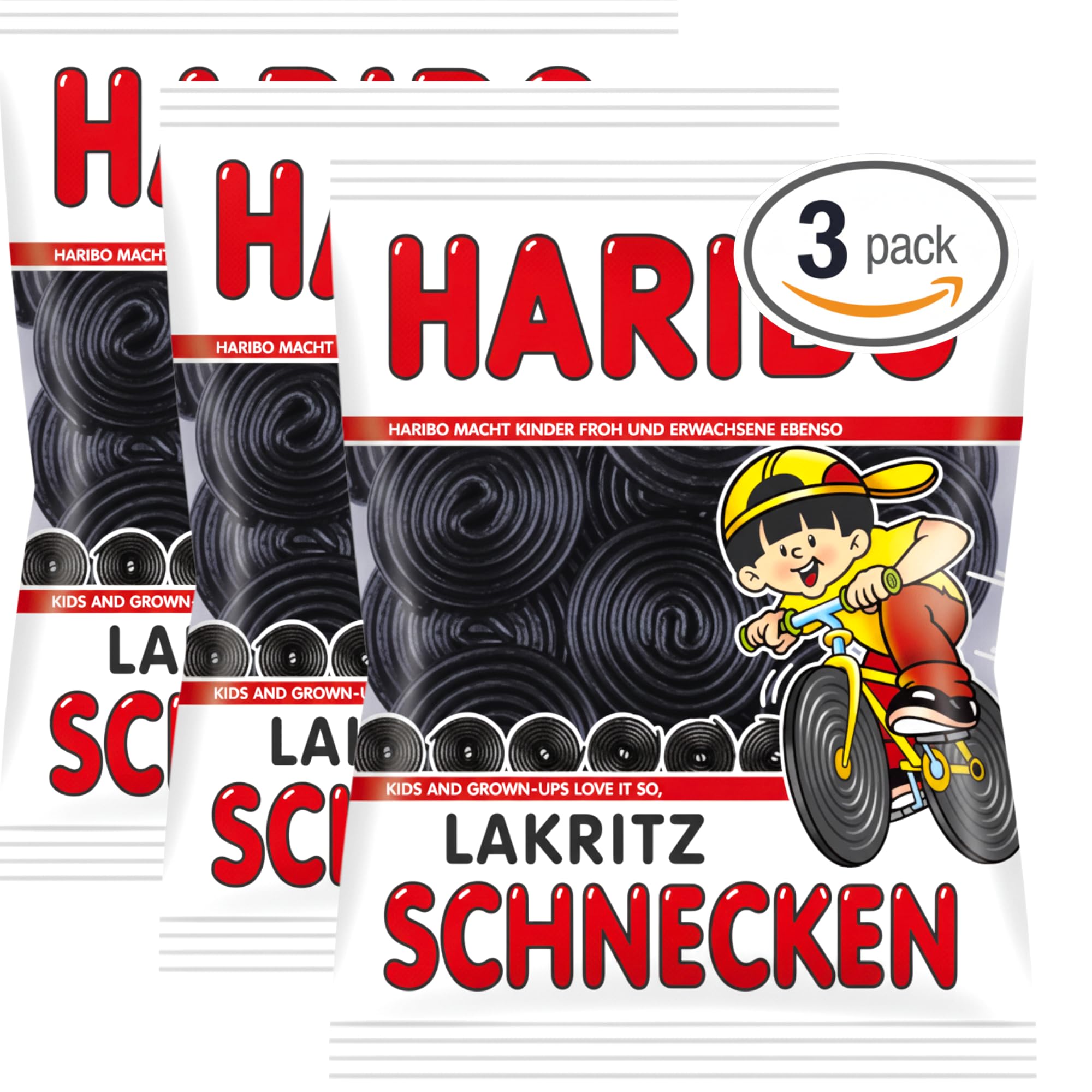 ORIVEN Lakritz Schnecken front packaging showing three 175g bags and value pack benefit