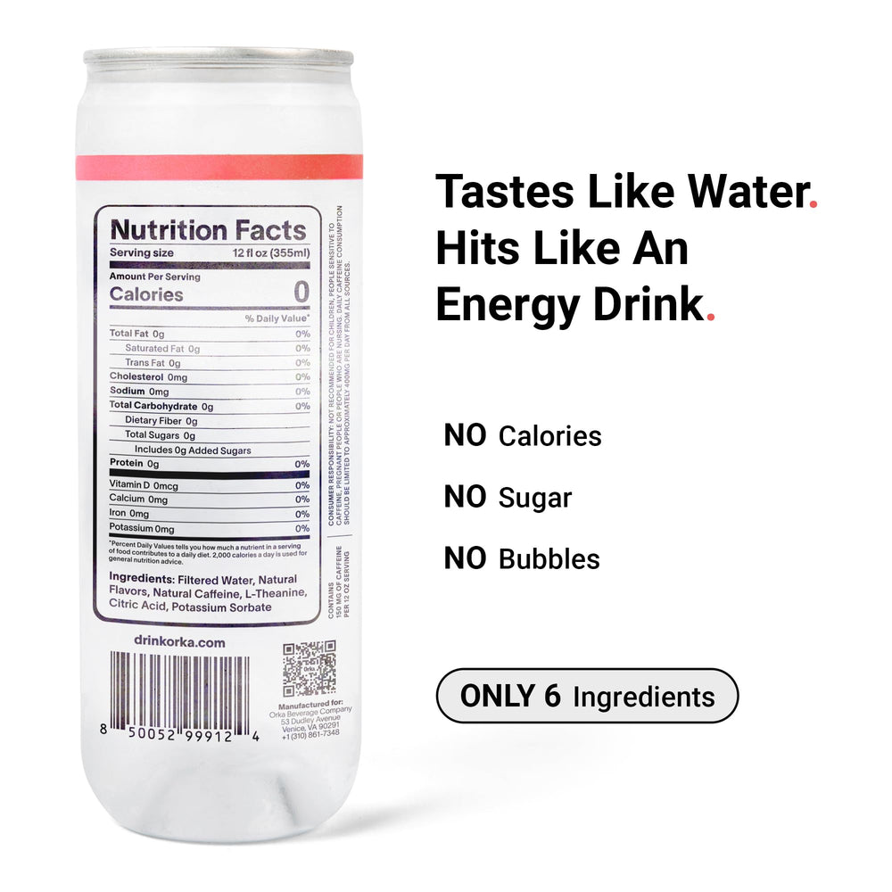 Orka poured into glass showcasing clear, light watermelon refreshment