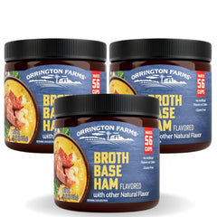 Orrington Farms front view of three 12oz jars showing label and packaging benefit