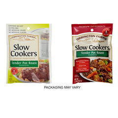 Orrington Farms pot roast in slow cooker showing tender results and ease