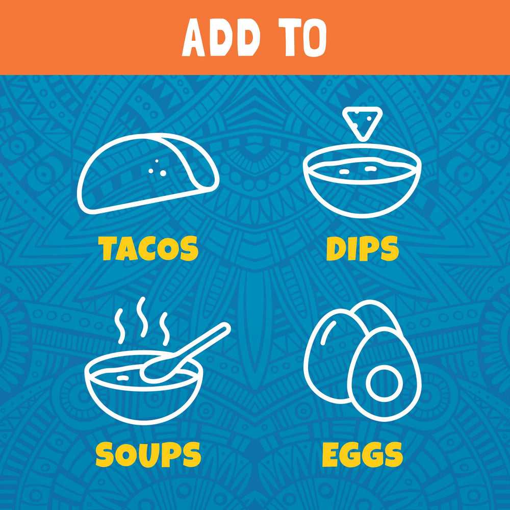 Single Ortega packet next to measuring cup for clear portion size
