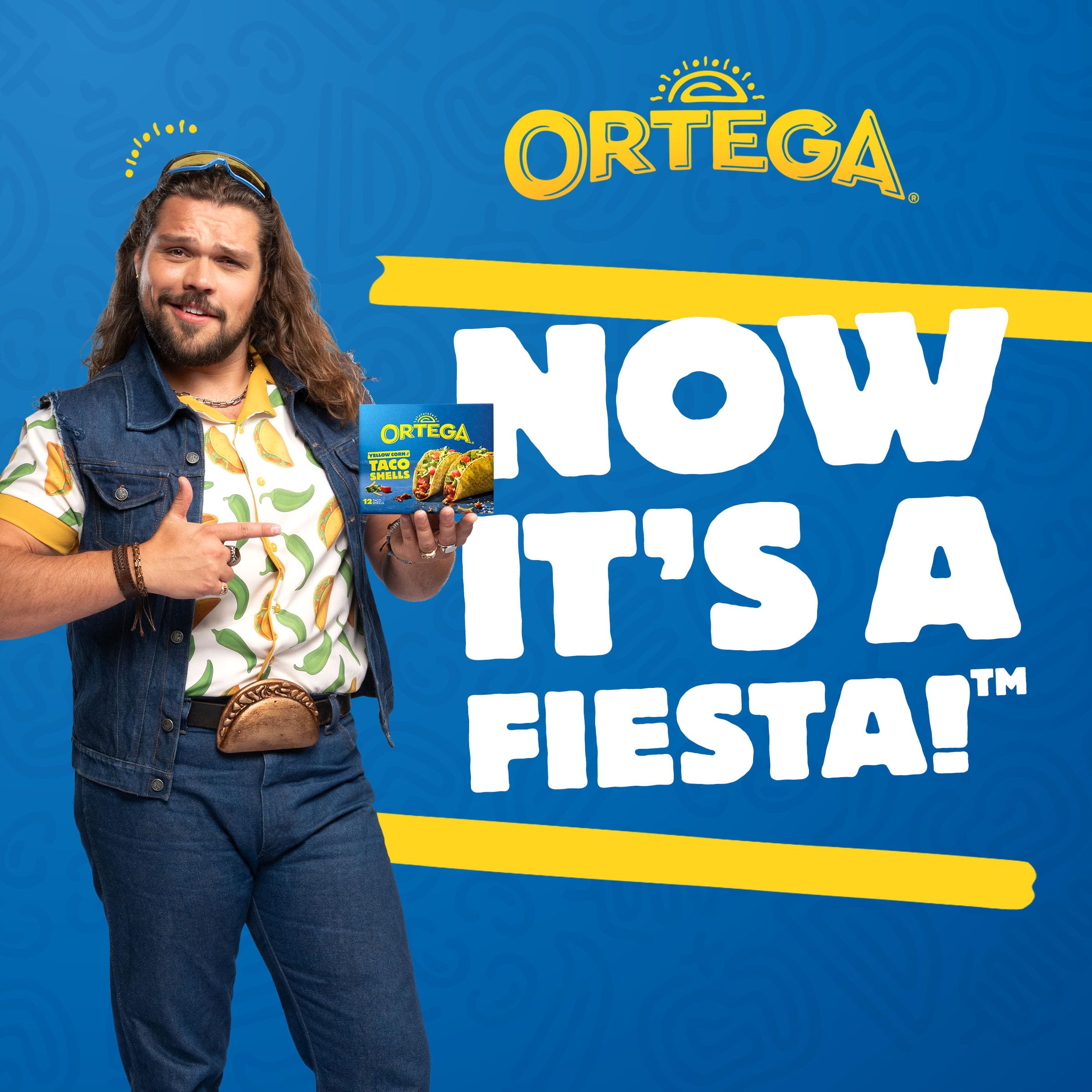 Ortega mini taco shells held in hand to show size and easy portion control benefit