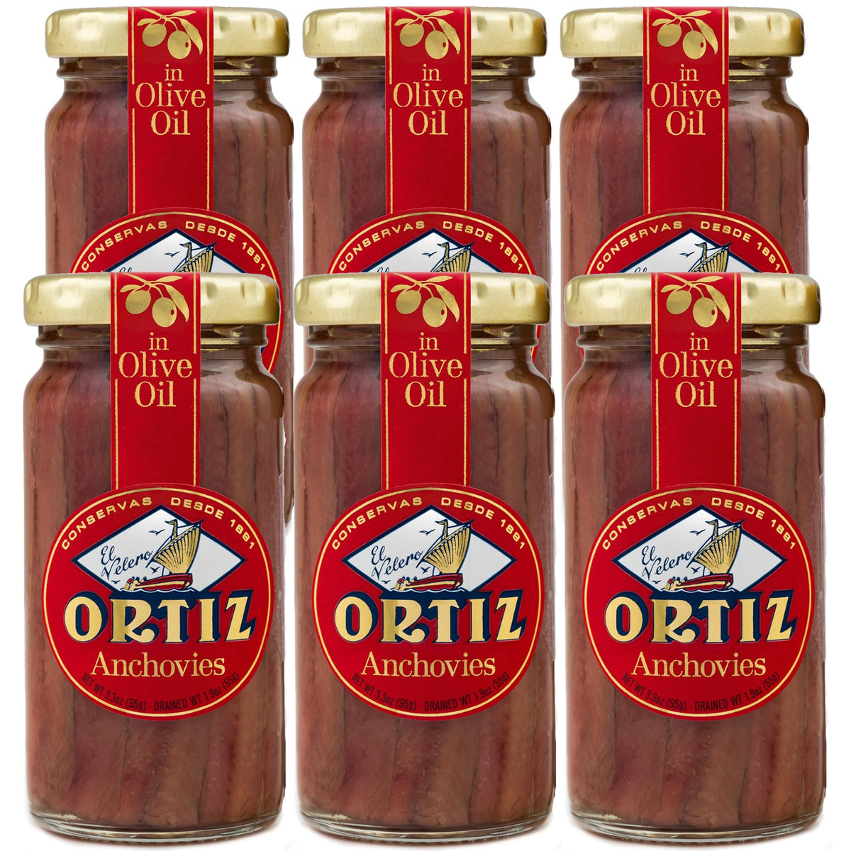 Ortiz jar front view showing brand and premium preservation benefit