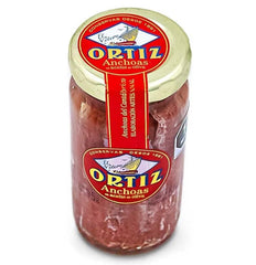 Ortiz anchovies submerged in extra virgin olive oil for preserved flavor