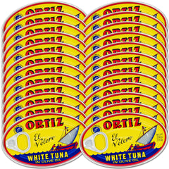 Ortiz front of can showing brand and olive oil label, premium pantry choice