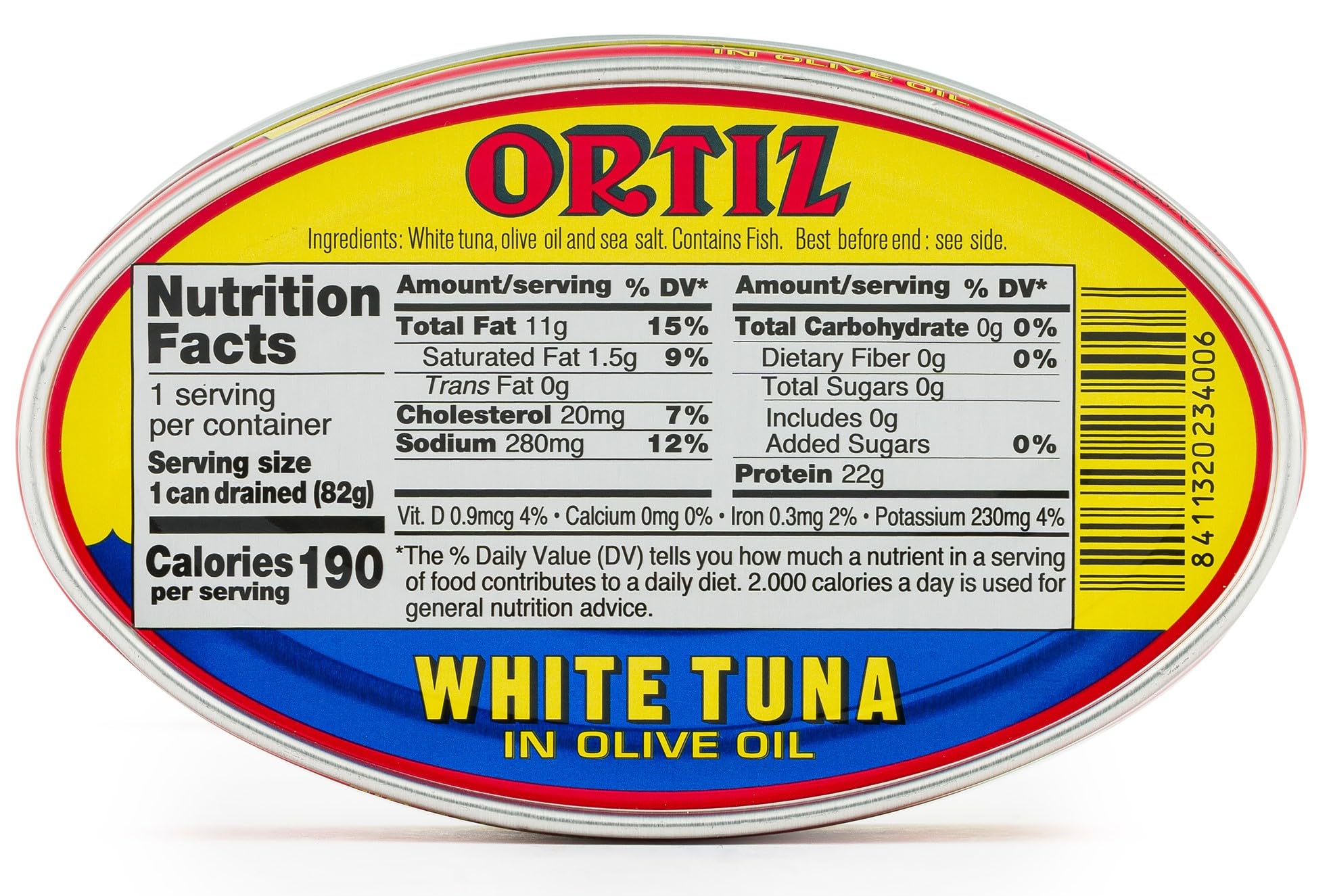 Ortiz can label and kosher mark showing certified quality benefit
