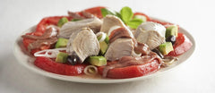 Ortiz ventresca on baguette as an easy gourmet appetizer