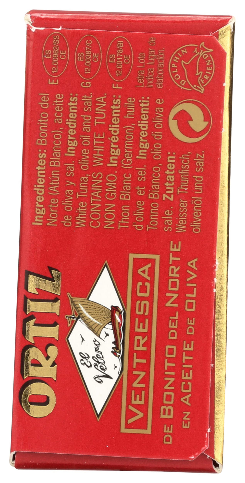 Hand holding Ortiz 3.88oz can showing scale and convenient portion