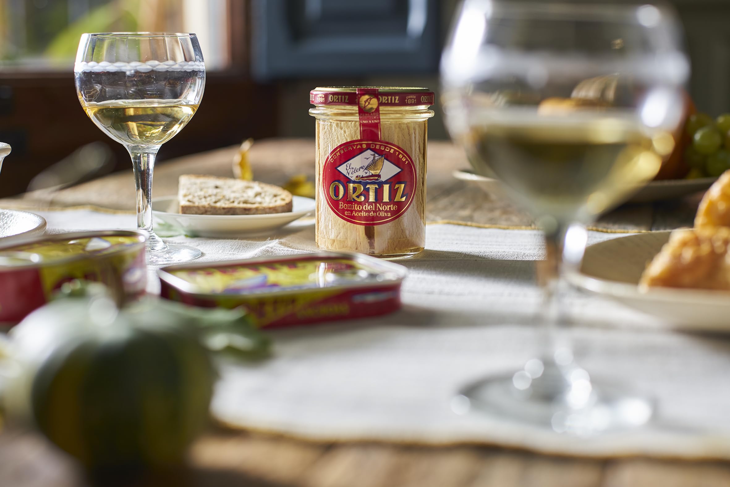 Ortiz tuna tossed on fresh salad, demonstrating ready-to-eat convenience and flavor
