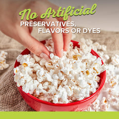 Close-up of popcorn kernels texture highlighting Orville Redenbacher's non-GMO quality
