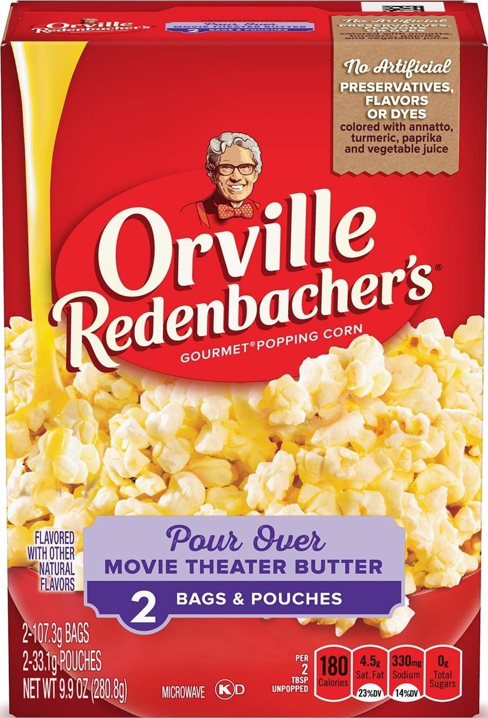 Orville Redenbacher's front box stack showing product branding and supply