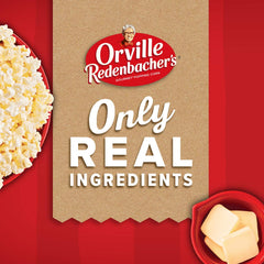Orville Redenbacher's close-up of unpopped kernels and buttery seasoning for quality
