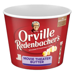 Orville Redenbacher's front packaging showing tub and branding for easy recognition