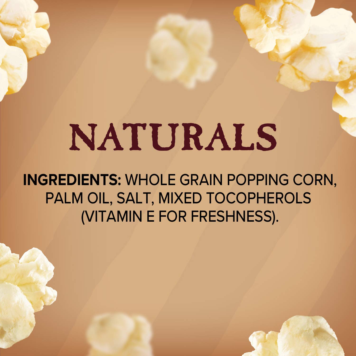 Orville Redenbacher's popcorn portion next to a soda for size comparison