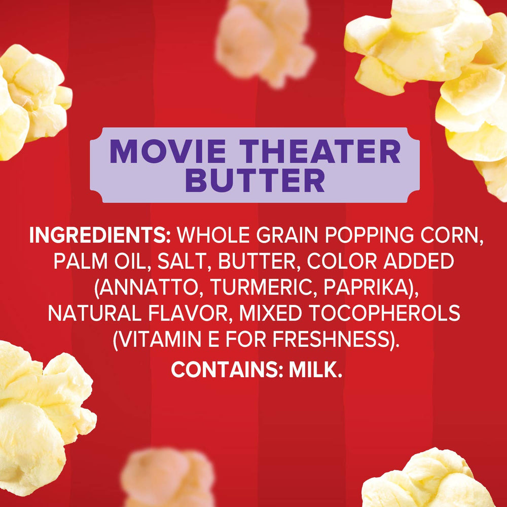 Orville Redenbacher's popcorn in bowl beside movie setup showing snack-ready appeal