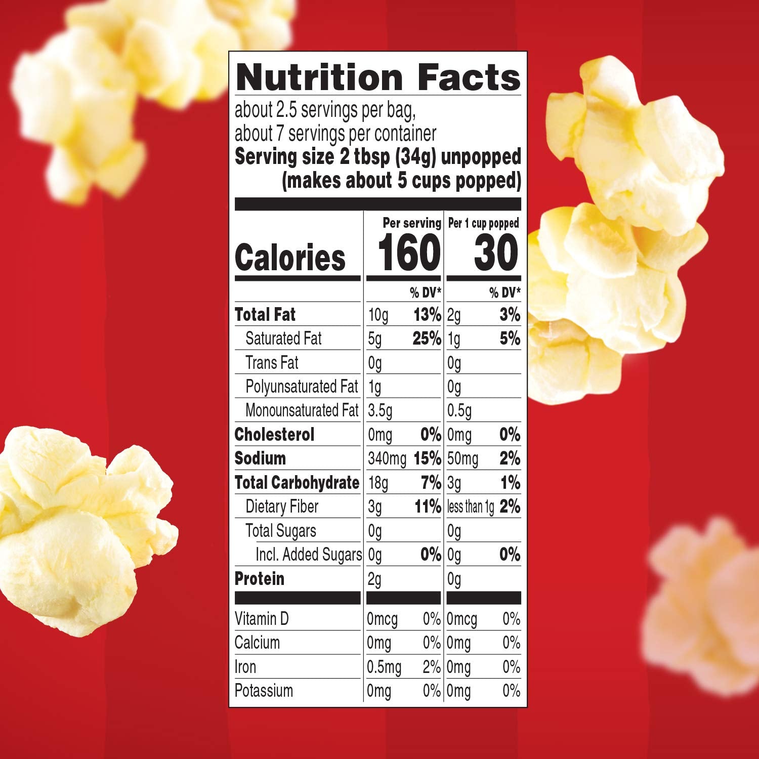 Orville Redenbacher's bag beside hand to show scale and single-serve portion