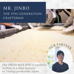 ORYZAE rehydrated koji in bowl ready for fermentation and consistent enzyme activity