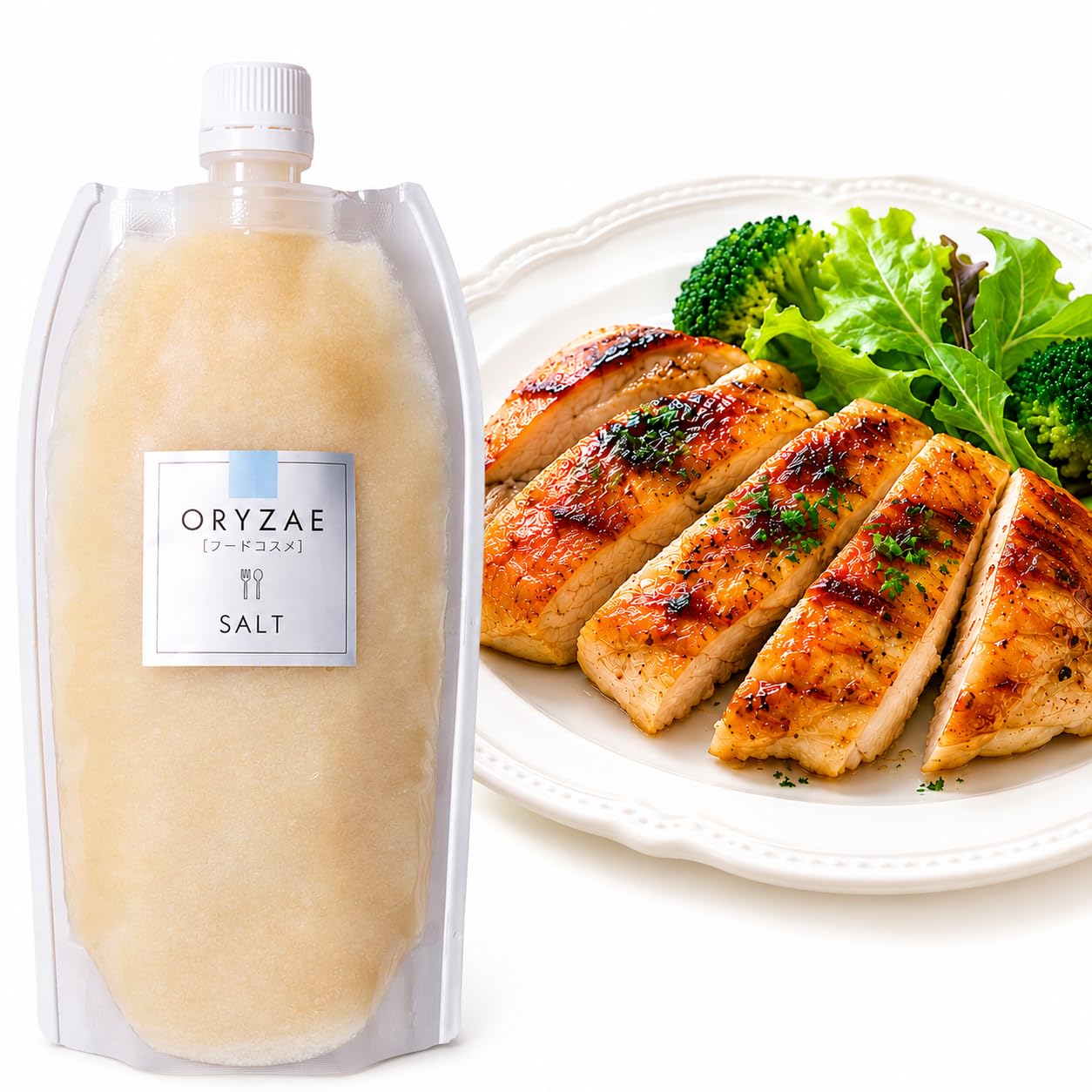 ＯＲＹＺＡＥ＼［フードコスメ］ front label of shio koji jar highlighting premium quality