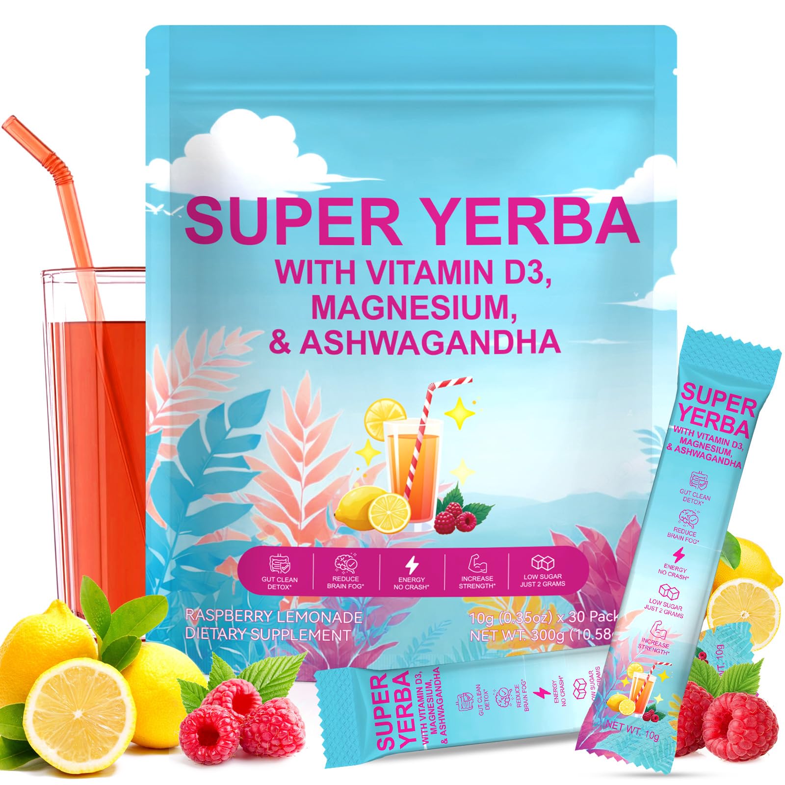 O.SECERT front packaging showing raspberry lemonade mate for quick energy