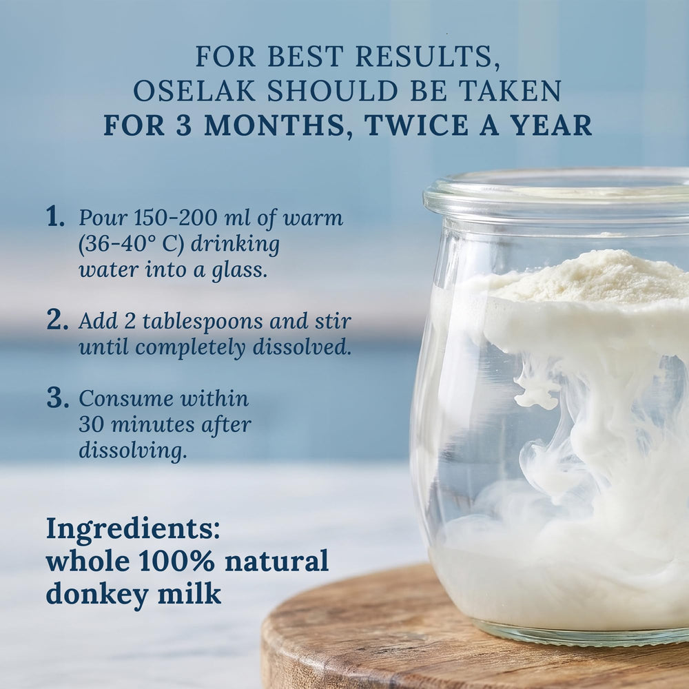 OSELAK glass of reconstituted milk ready to drink