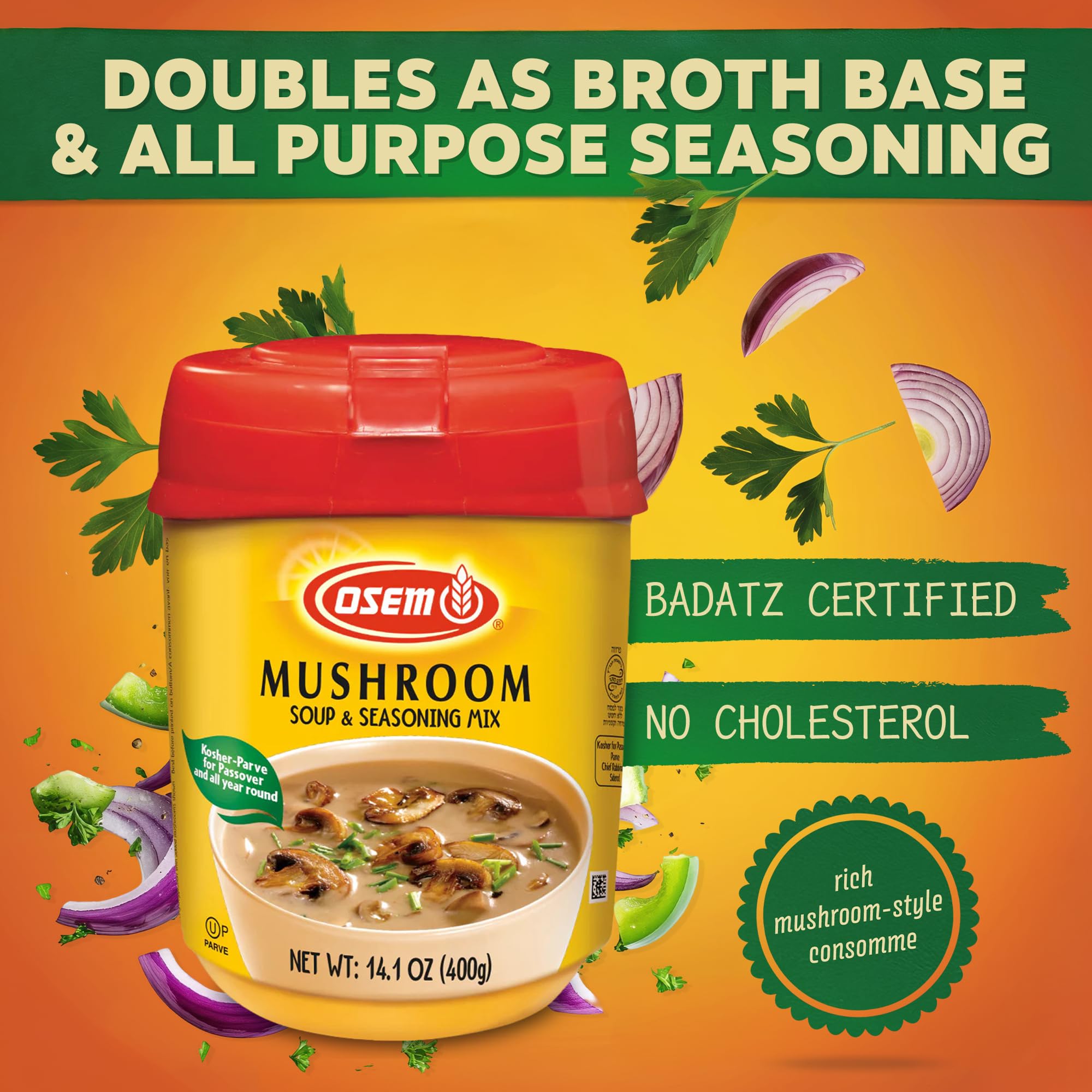 Close-up of Osem powder on spoon highlighting fine texture and quick dissolve