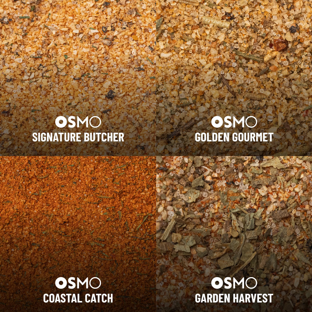 Osmo six-piece bundle in gift box staged on counter as a presentable culinary gift