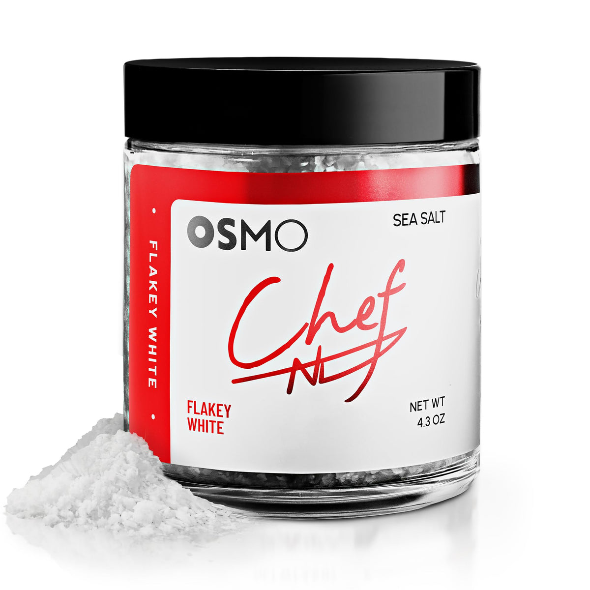 osmo flakey white front packaging showing brand and chef collection benefits