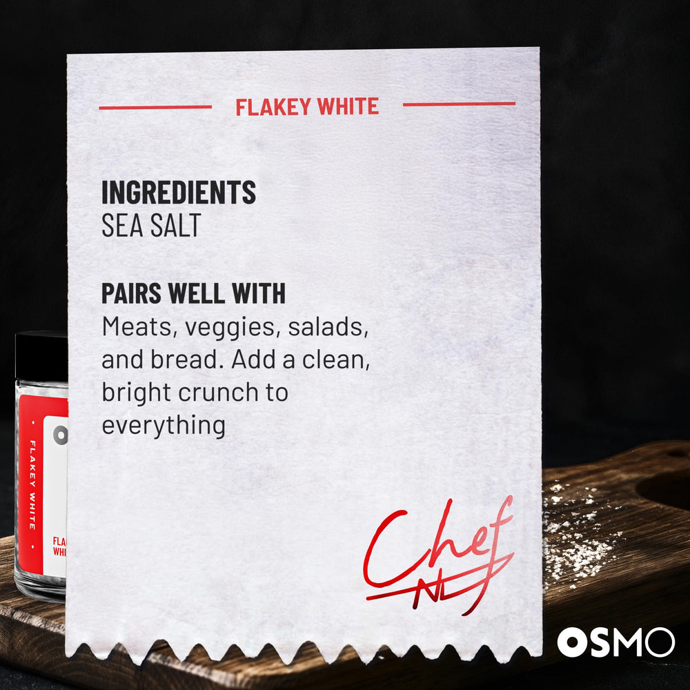 osmo flakey white crystals on buttered bread for immediate crunchy finish