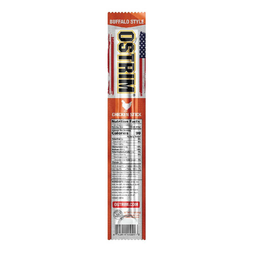 Ostrim single chicken stick unwrapped highlighting ready-to-eat convenience