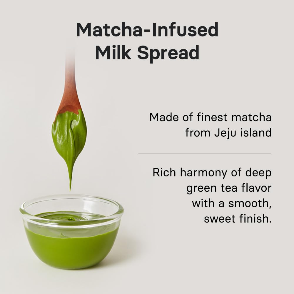 Osulloc closeup of matcha specks in spread highlighting authentic tea origin