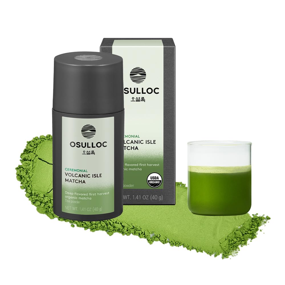 Osulloc front packaging of Volcanic Isle 40g showing premium design and clear labeling benefit