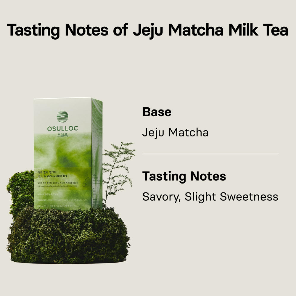 Osulloc hot prepared cup steaming matcha milk tea offering comforting warmth