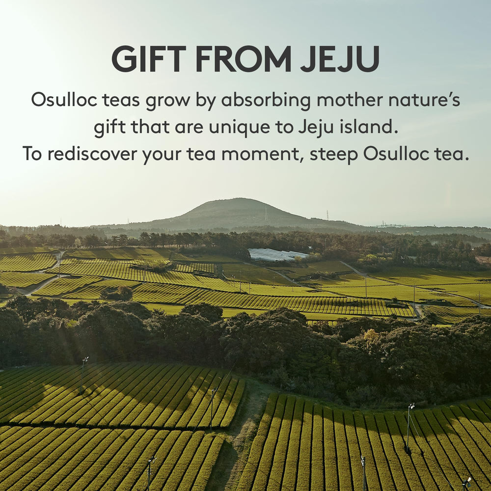 Osulloc lifestyle tea setting with cup and box conveying relaxation benefits