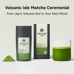 Osulloc matcha powder close-up vibrant green color for fresh flavor and visual appeal