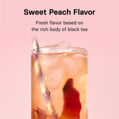 OSULLOC iced Sunset Peach tea in a glass with ice delivering instant refreshment