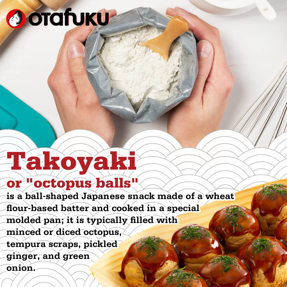 Otafuku batter texture pouring from a spoon illustrating smooth consistency