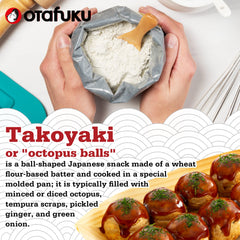 Otafuku batter texture pouring from a spoon illustrating smooth consistency