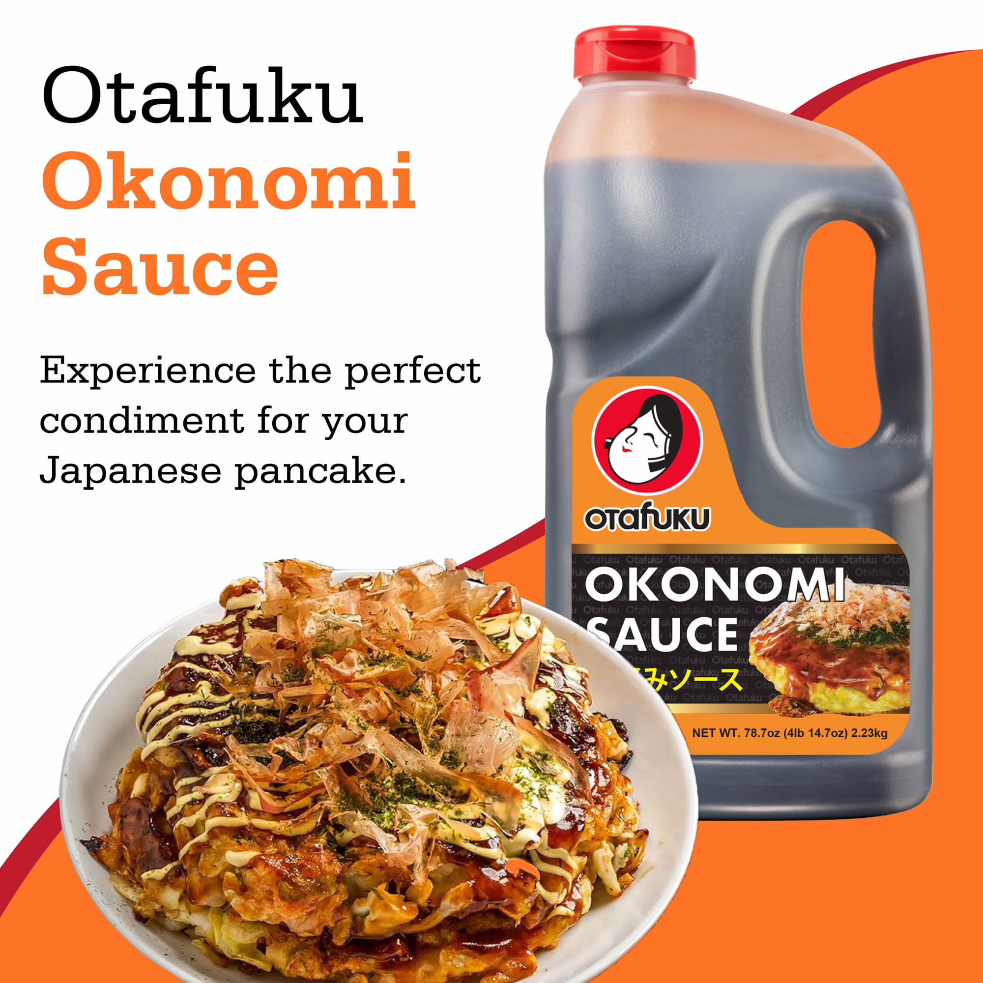 Otafuku bottle side view showing nutrition and ingredient label benefits