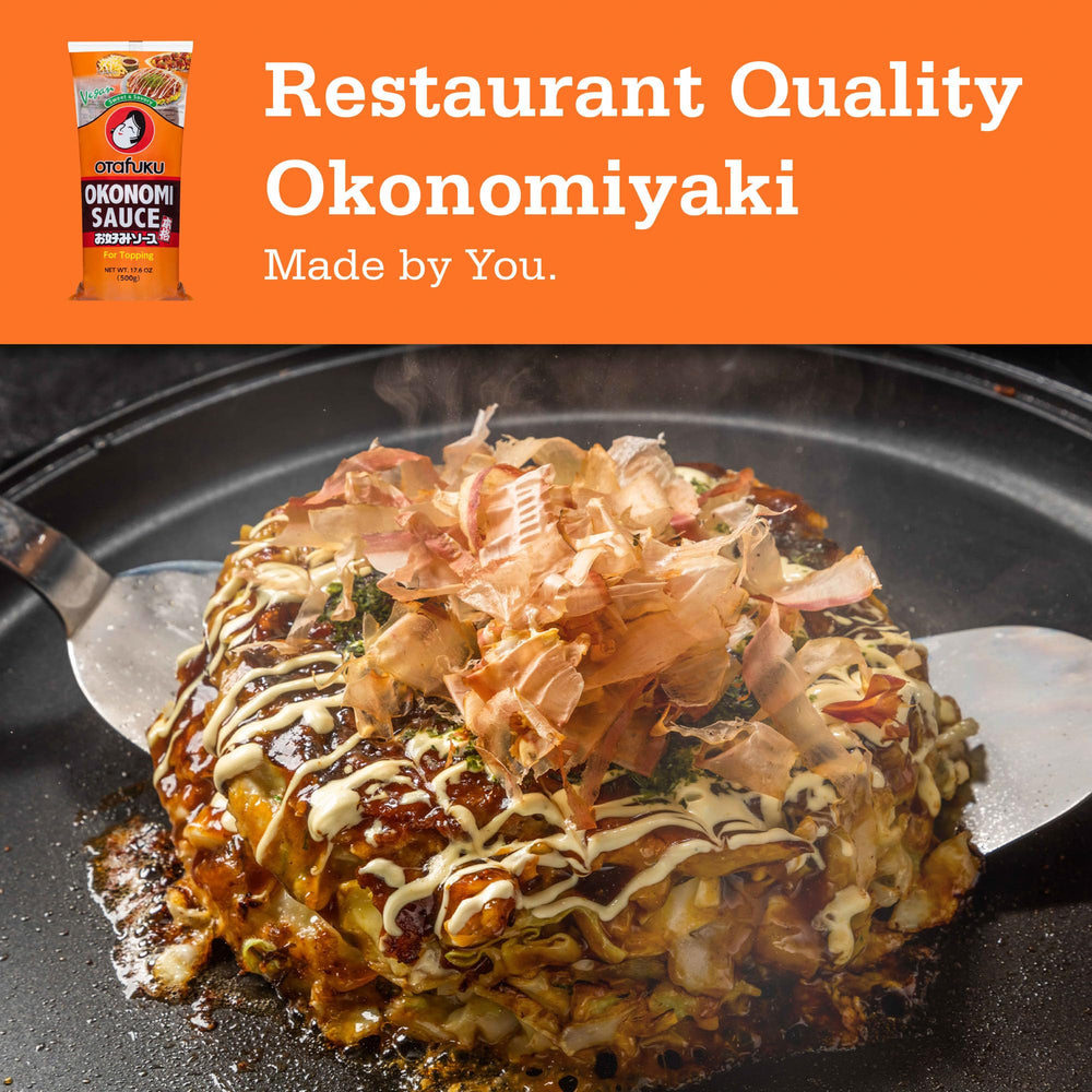 Otafuku bottle beside spoon shows size and portioning ease