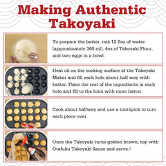 Otafuku takoyaki pan with balls cooking demonstrating crisp exterior formation