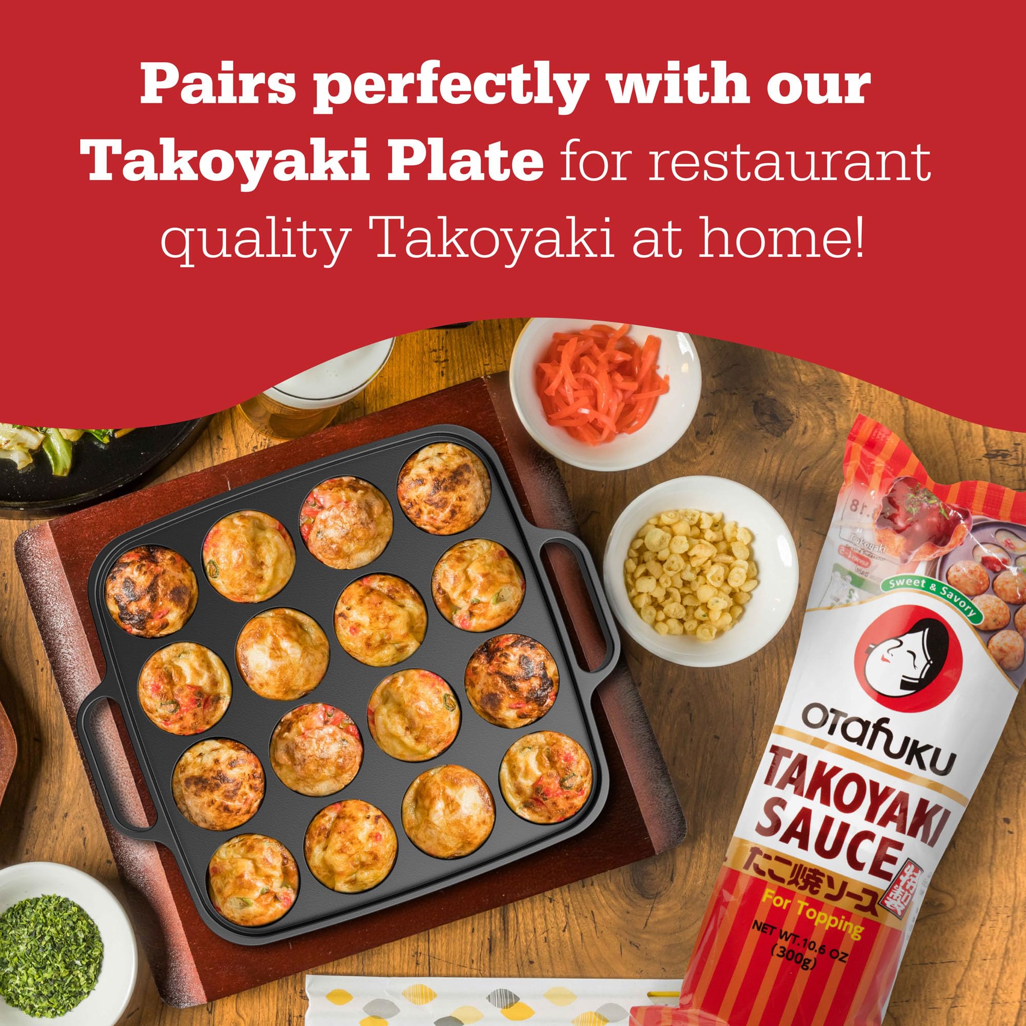 Otafuku served on okonomiyaki illustrating versatile topping for savory pancakes