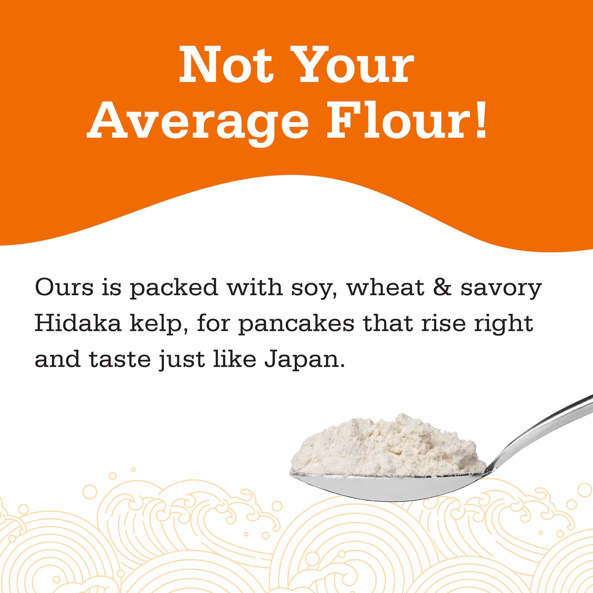 Otafuku bag beside a measuring spoon showing one-pound scale and yield