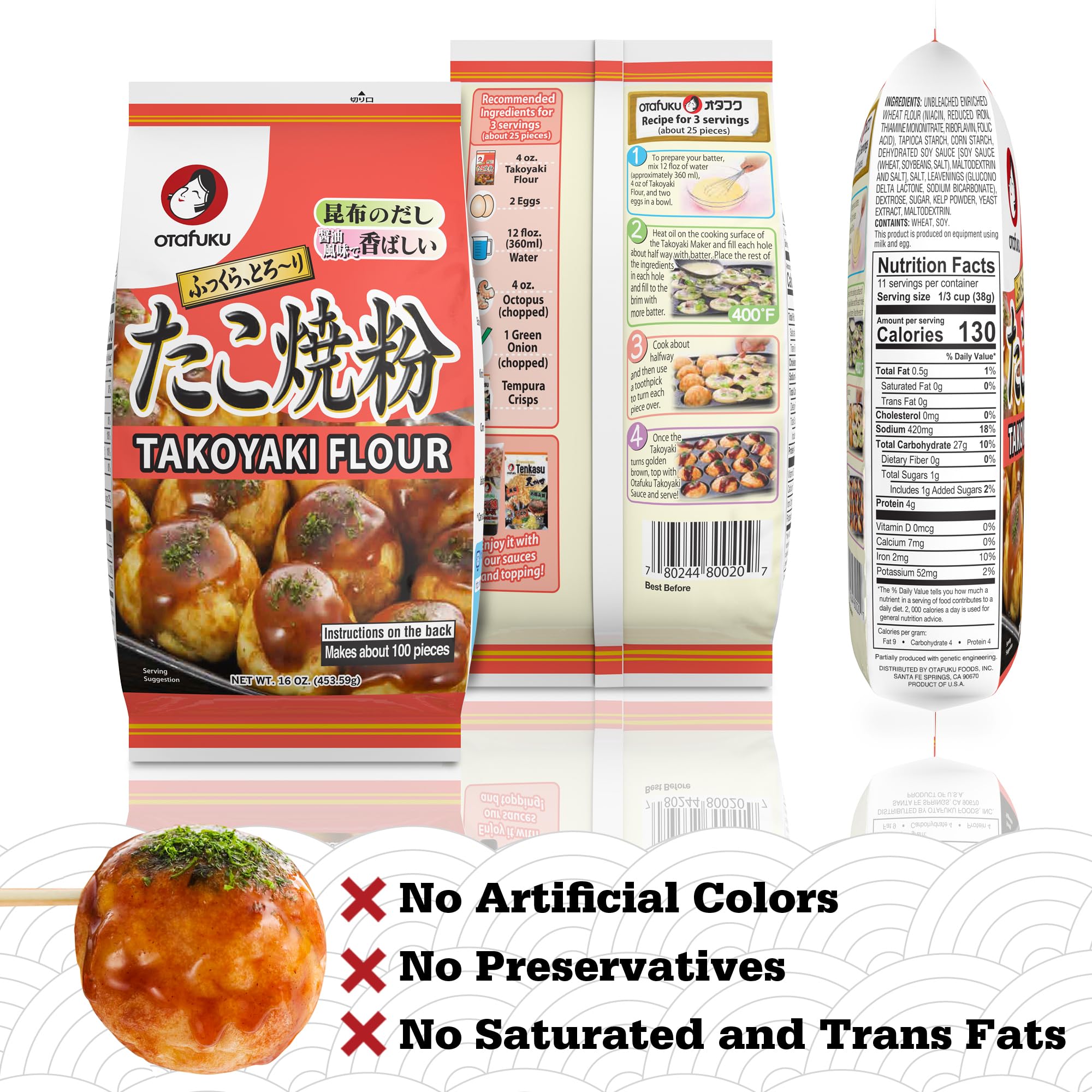 Otafuku bag beside an egg for scale emphasizing one-pound yield